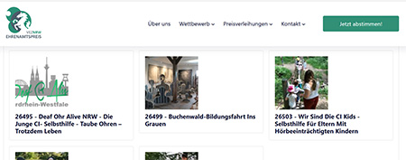Bildanzeige: screenshot mit Projekten des CIV NRW 